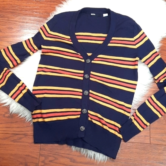 BDG Button Front Striped Cardigan - Picture 1 of 3